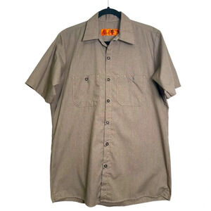 Red Kap Men’s MED Tan/Brown Short Sleeve Classic Industrial Work Shirt